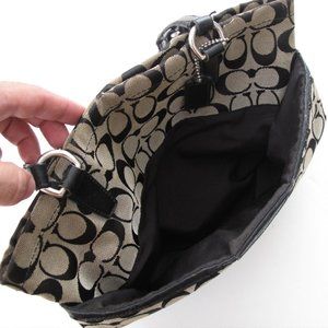 Bag Coach Black and Gray Shoulder monogram pre owned luxury 💖